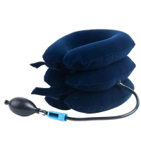 Blue rehabilitation soft pillow with pump on a white background